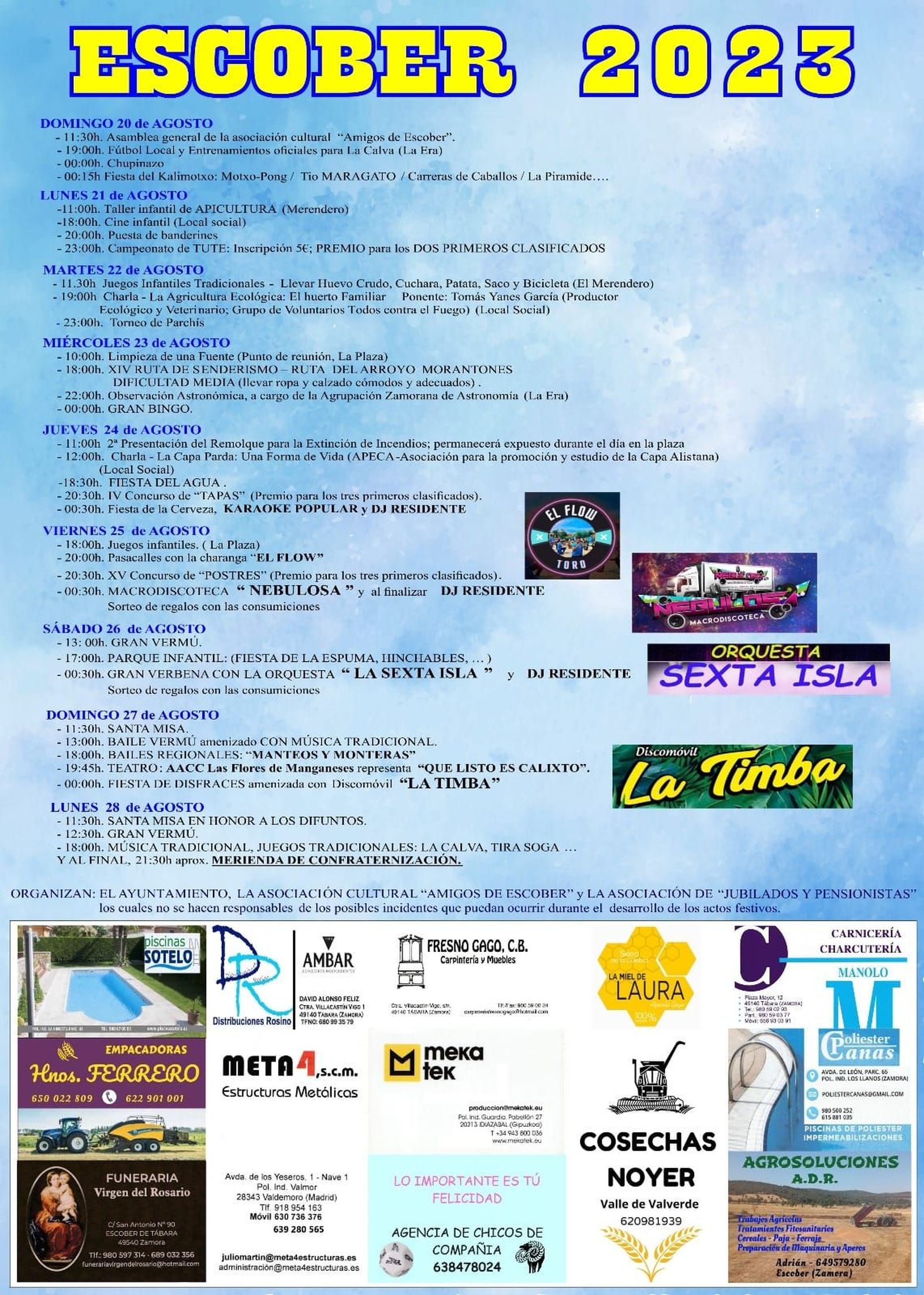 Programa de fiestas de Escober de Tábara