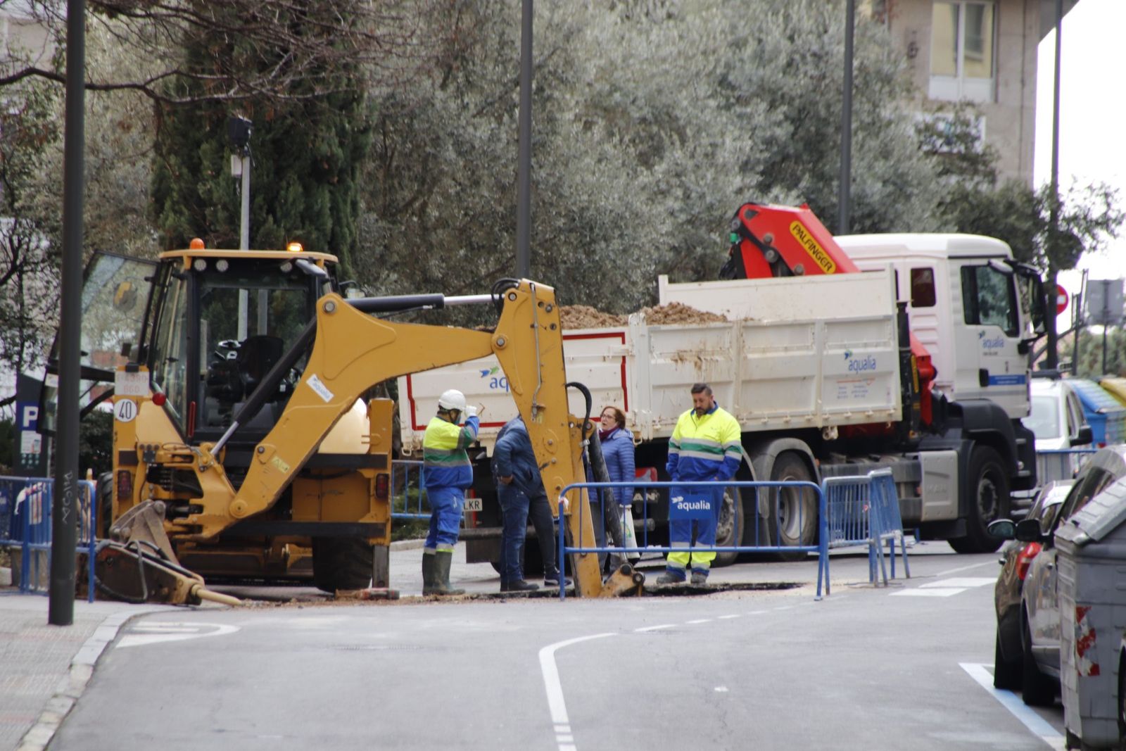 Obras, calles cortadas, estrechamiento