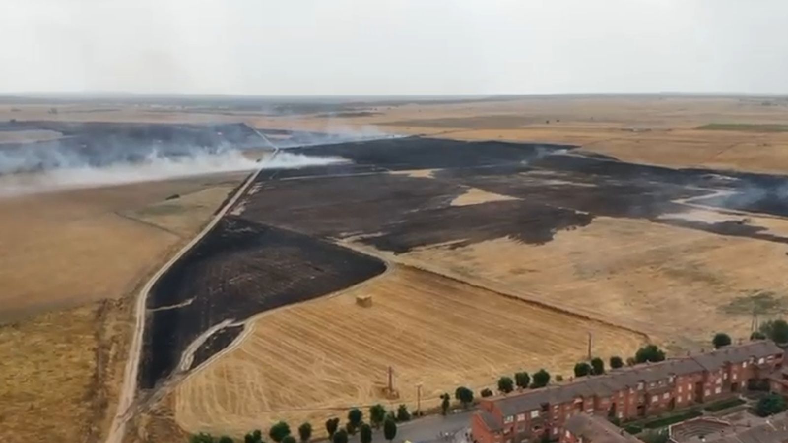 Así es la visión aérea del incendio de Martín de Yeltes