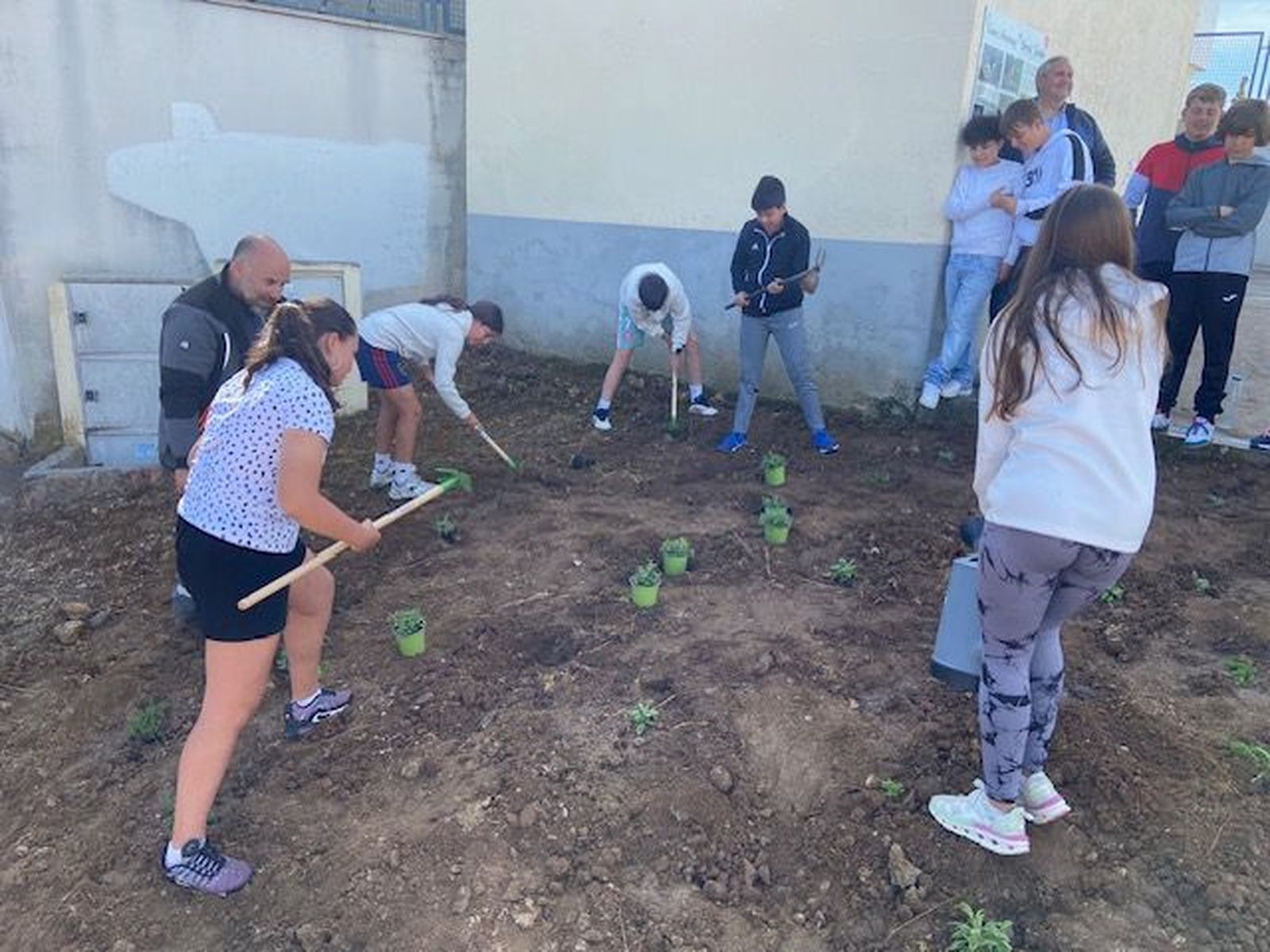 Los alumnos del instituto de Villamayor crean un oasis de mariposas