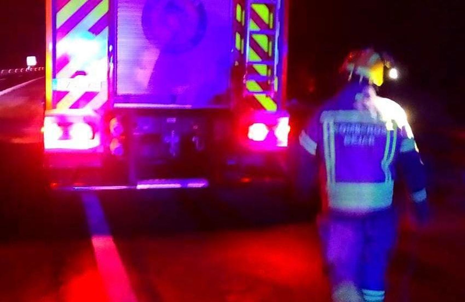 Bomberos de Béjar en un accidente. Foto de archivo.