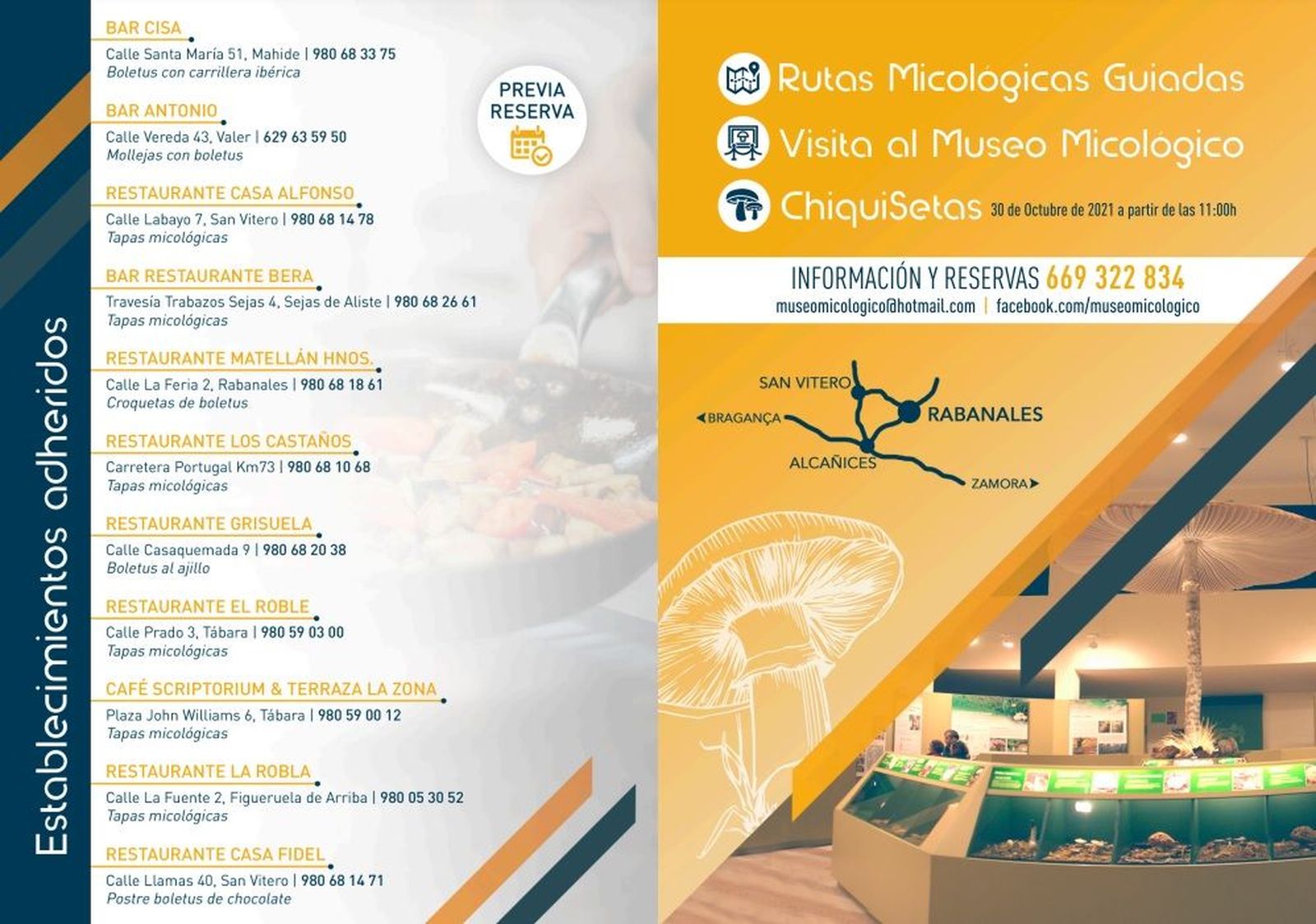 Locales adheridos a las Jornadas Micológicas