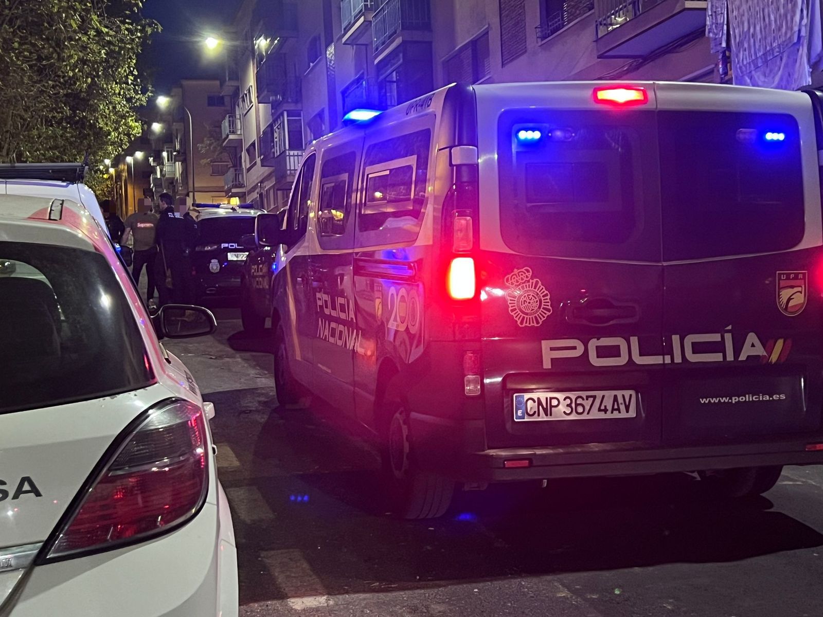 Intervención Policía Nacional en la calle Marineros