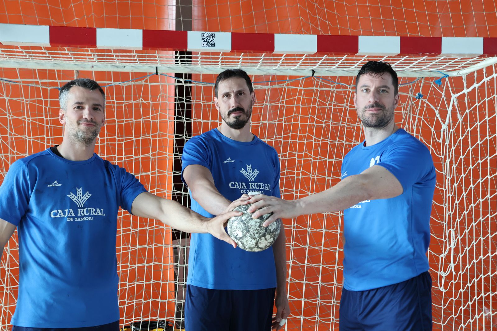 Guille García, Fer Ruíz y Jortos, jugadores del Balonmano Zamora