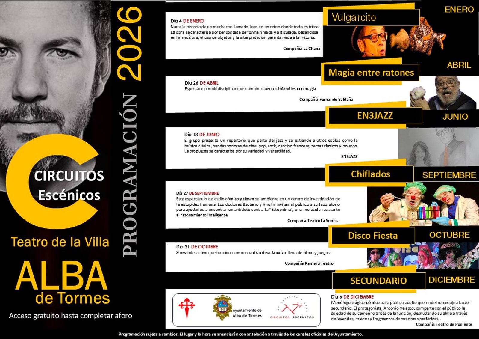 Cartel de la programación de Alba de Tormes