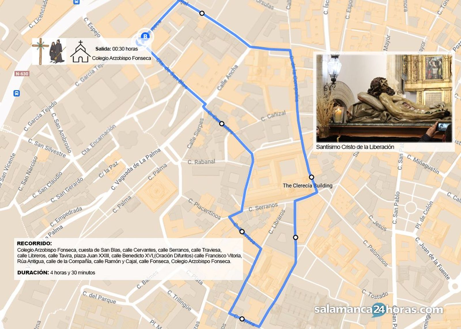 Recorrido de la Hermandad del Cristo del amor y de la paz 2025