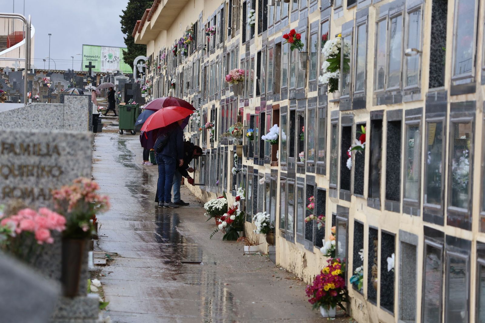 GALERÍA | La lluvia no detiene la tradición: los zamoranos acuden al cementerio para recordar a sus fallecidos