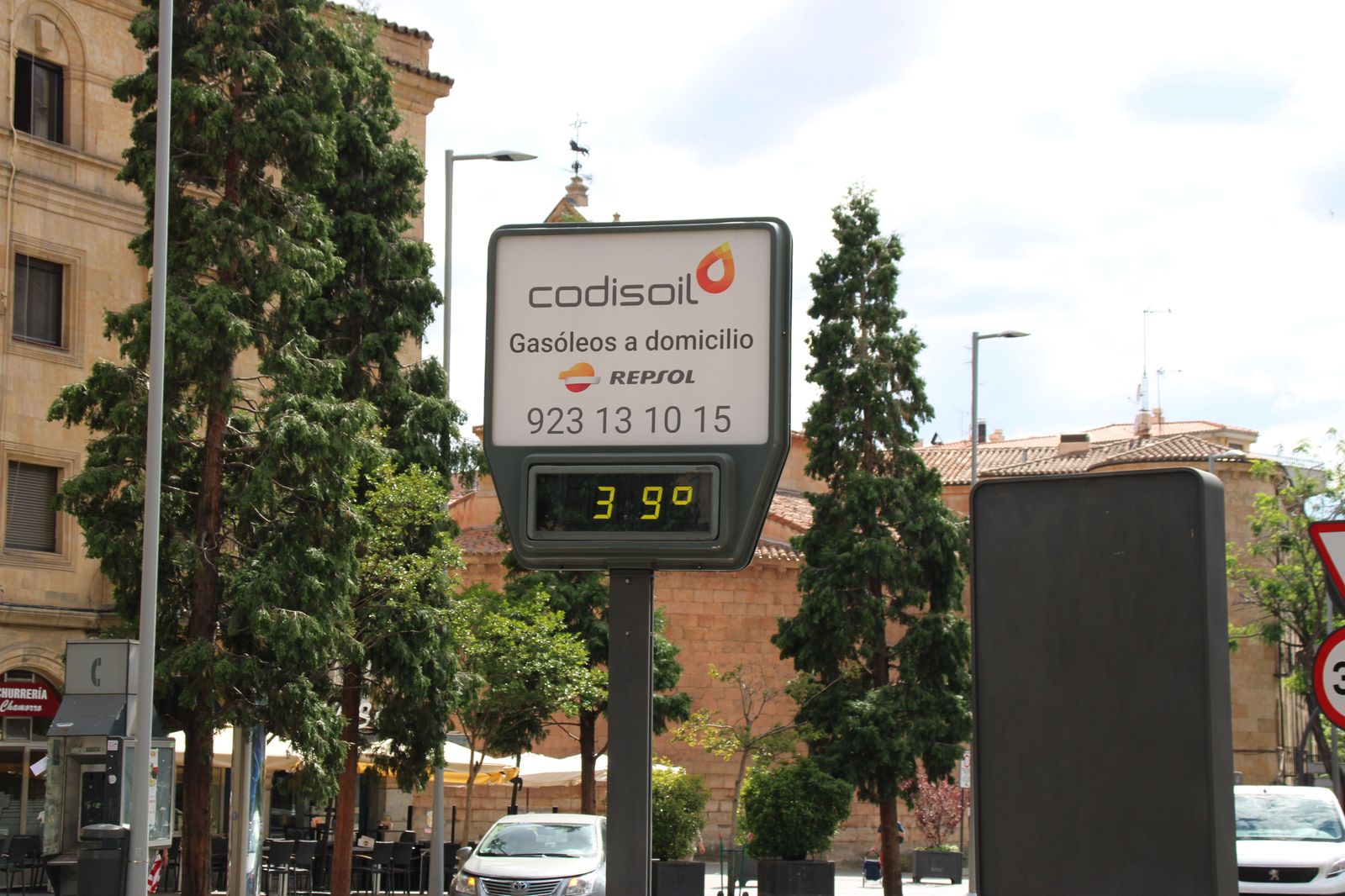 Termómetro en Salamanca en plena ola de calor