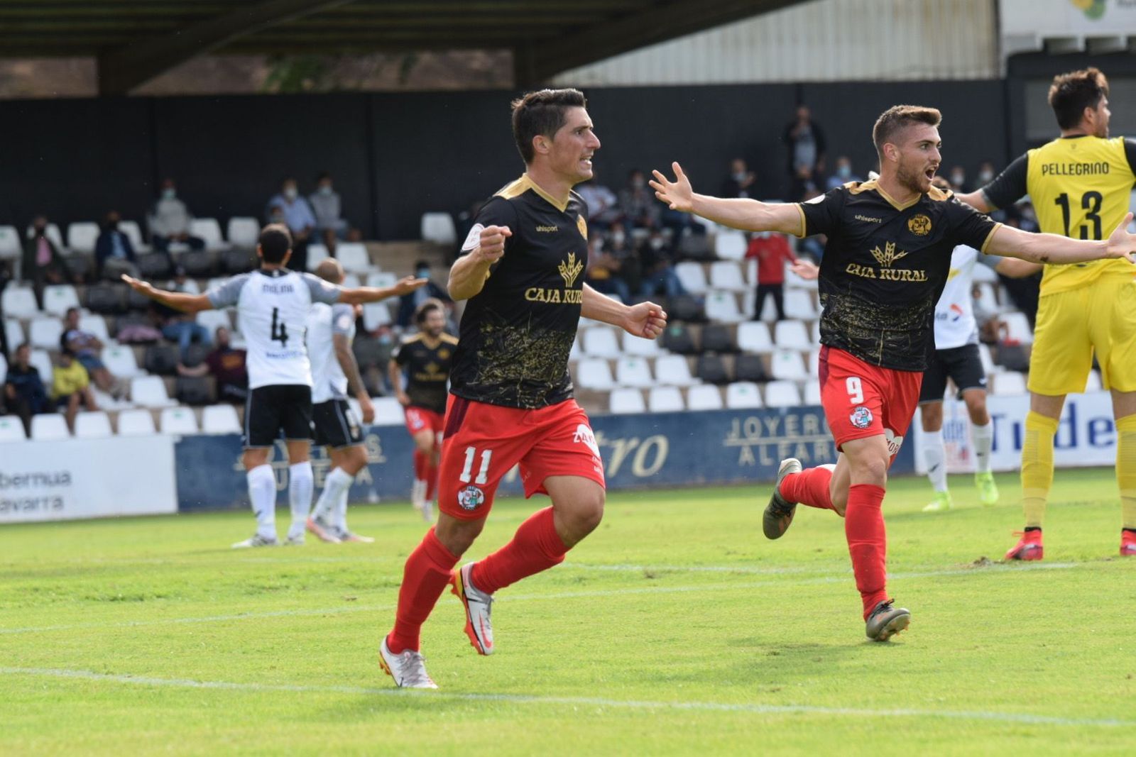 Jorge Fernández celebra el 0-1 ante el Tudelano