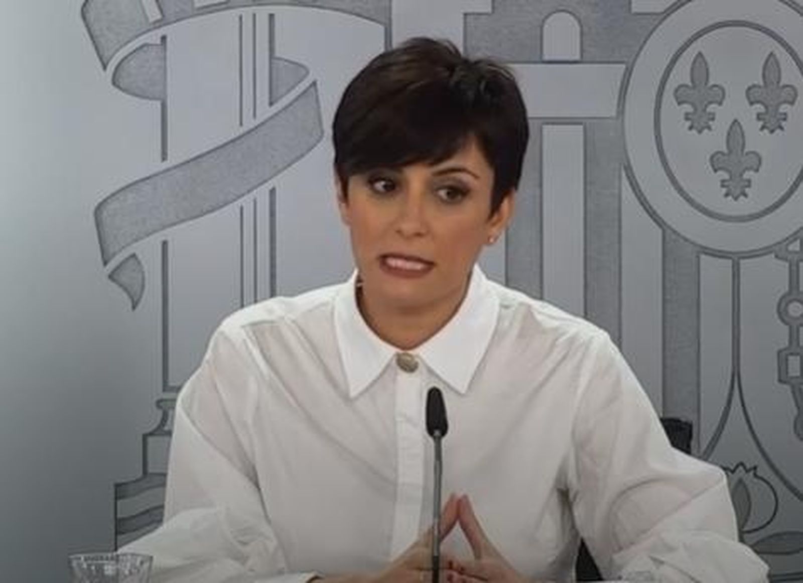 La ministra de Política Territorial y portavoz del Gobierno, Isabel Rodríguez en la rueda de prensa de este martes