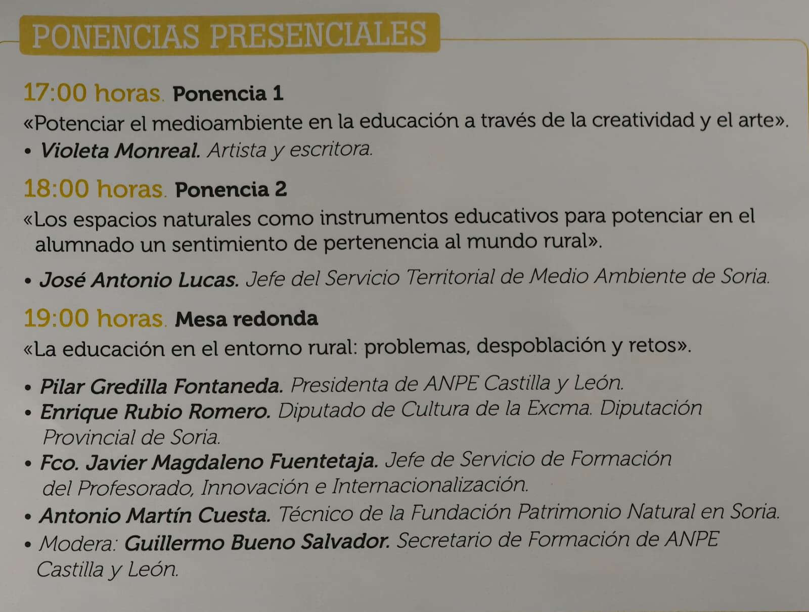 Ponencias del viernes, 24 de octubre, en el II Congreso Eduación Rural de ANPE