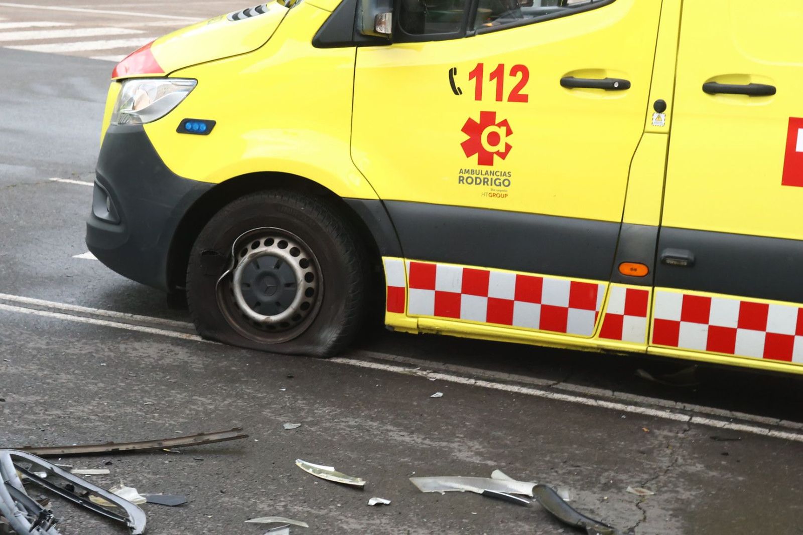 Colisión entre una ambulancia y dos vehículos en Salamanca