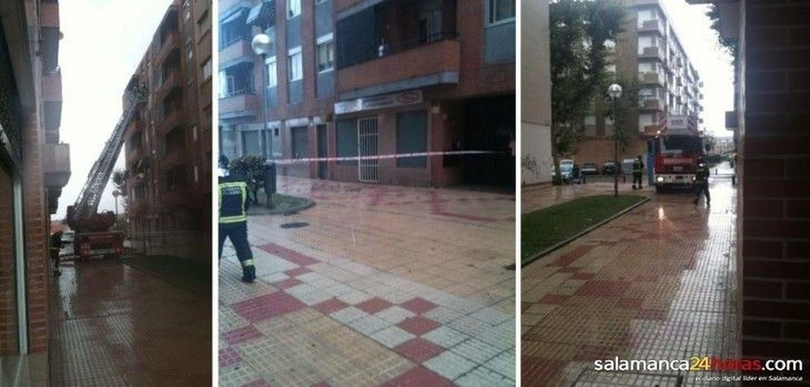 Caída de cascotes en un edificio de la calle Nueva Zelanda