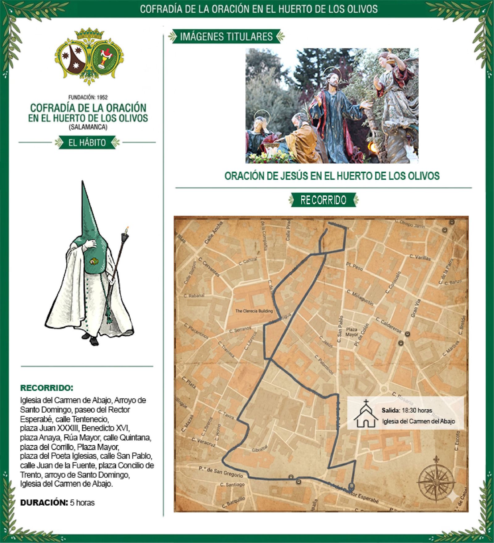 Infografía de la Cofradía de la Oración en el Huerto de los Olivos