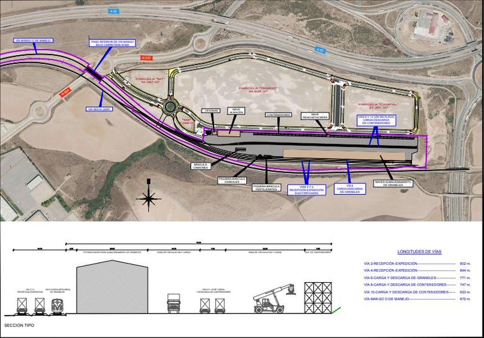 Plano de obras de Puerto Seco