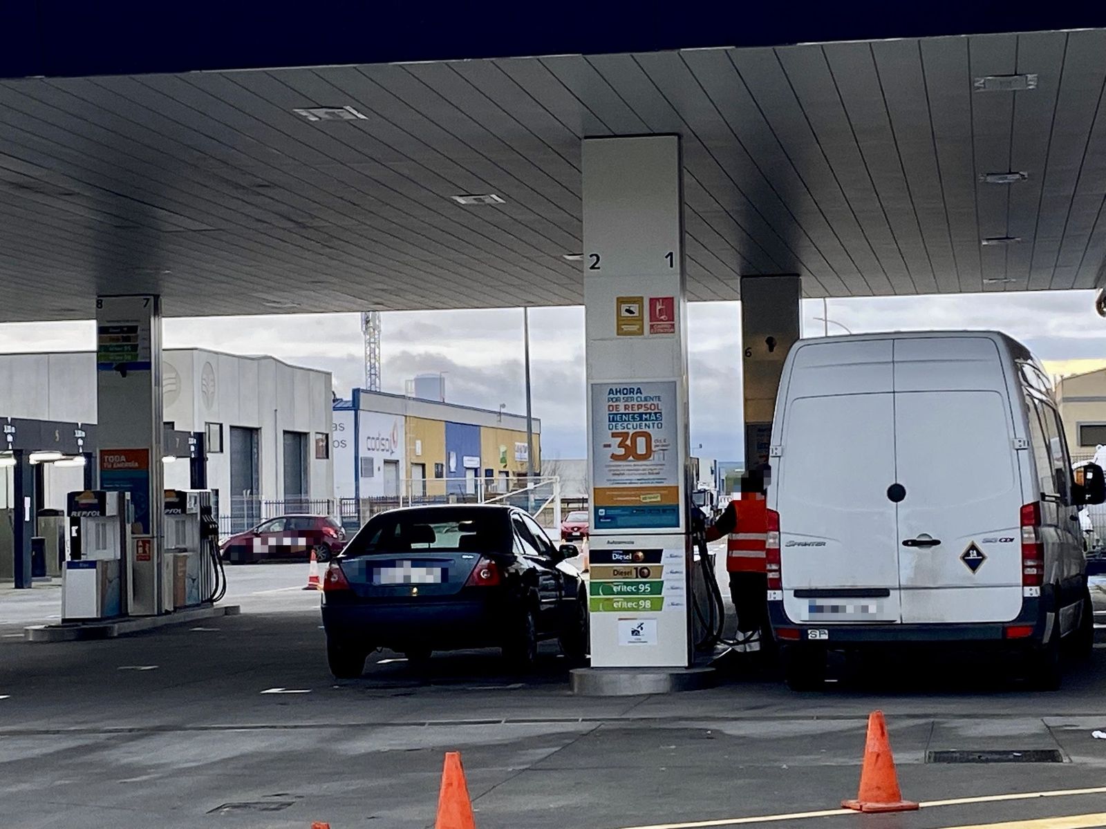 Gasolinera Salamanca. Foto de archivo