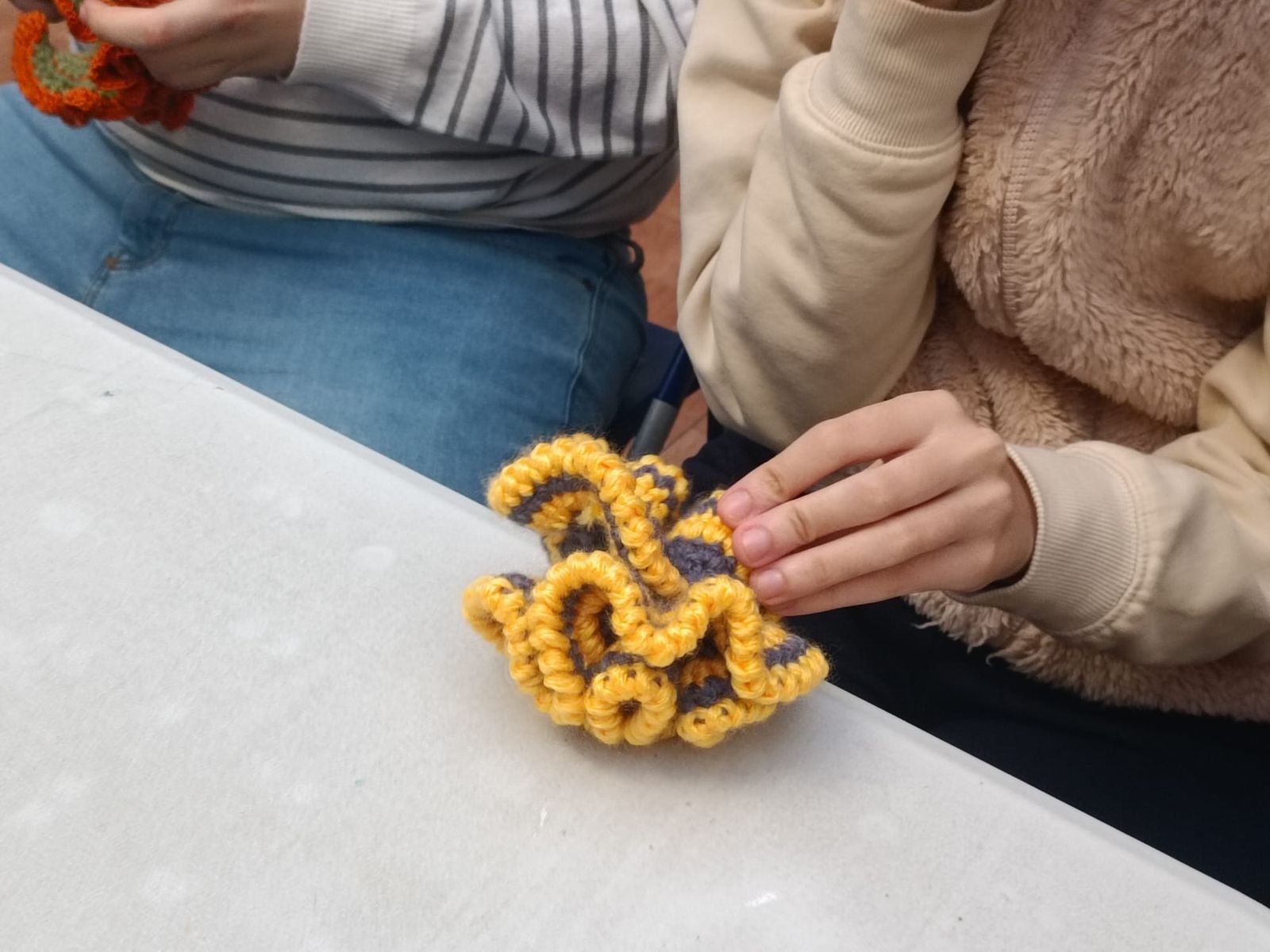 La Asociación ZOES entrega juegos hiperbólicos y manguitos tejidos a ganchillo con lana a entidades sociales de Salamanca