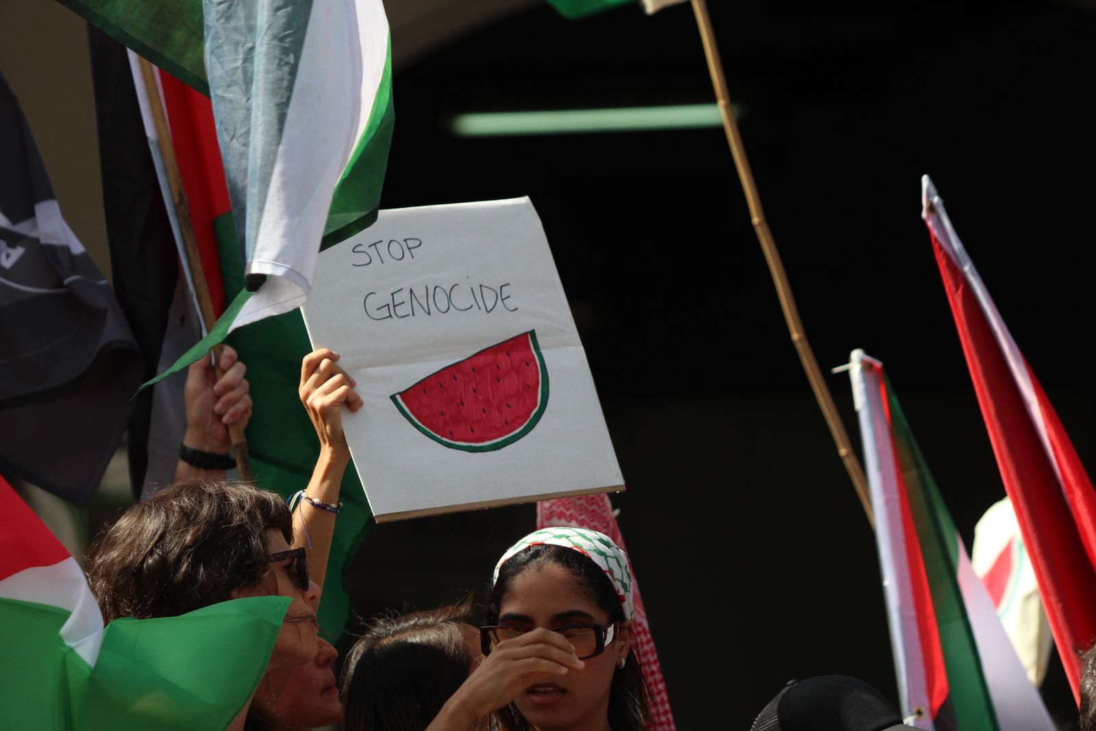 Protestas por Palestina al paso de la Vuelta Ciclista a España por Salamanca