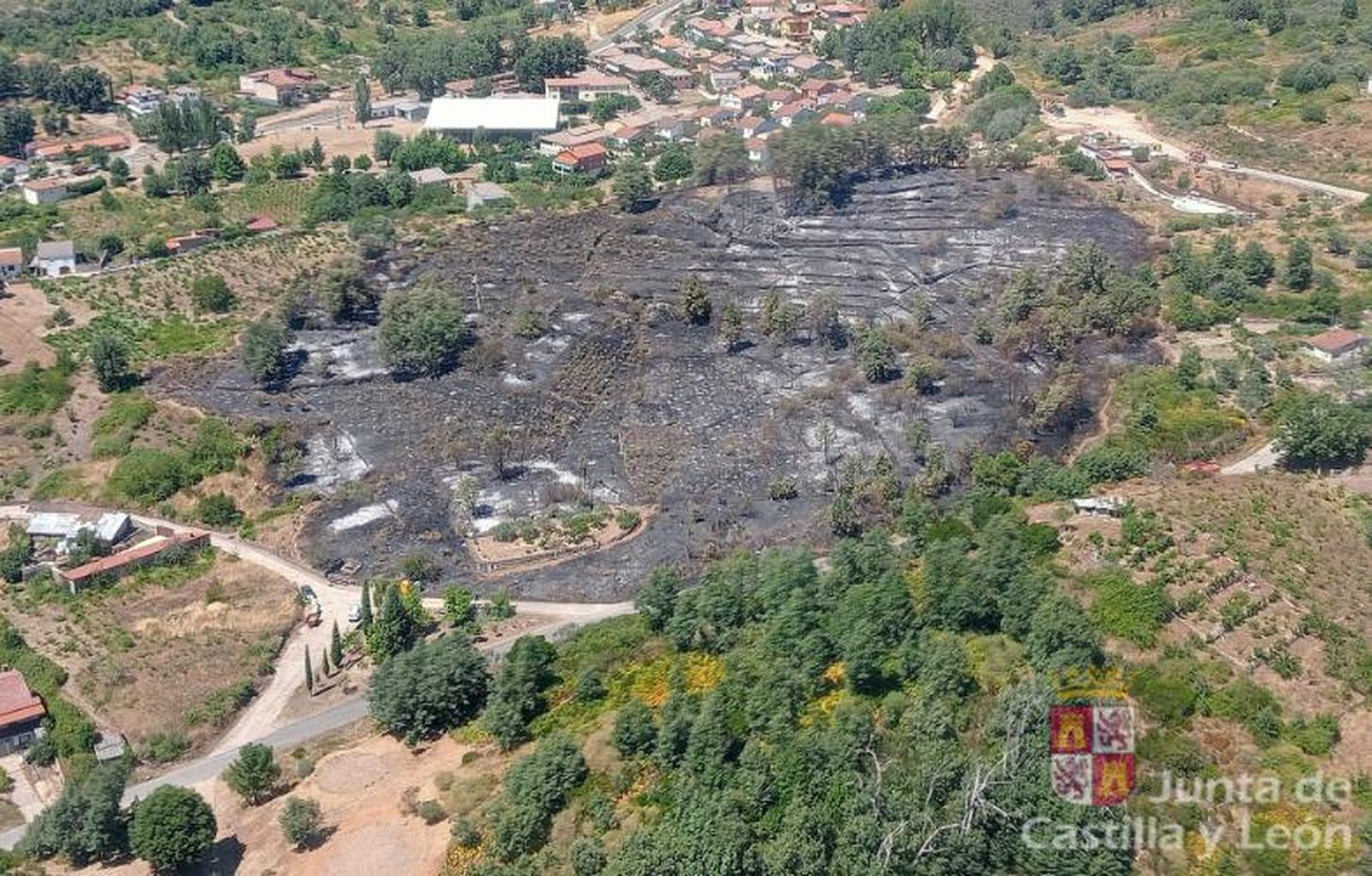 Así ha quedado Cepeda tras el incendio forestal. Foto JCYL