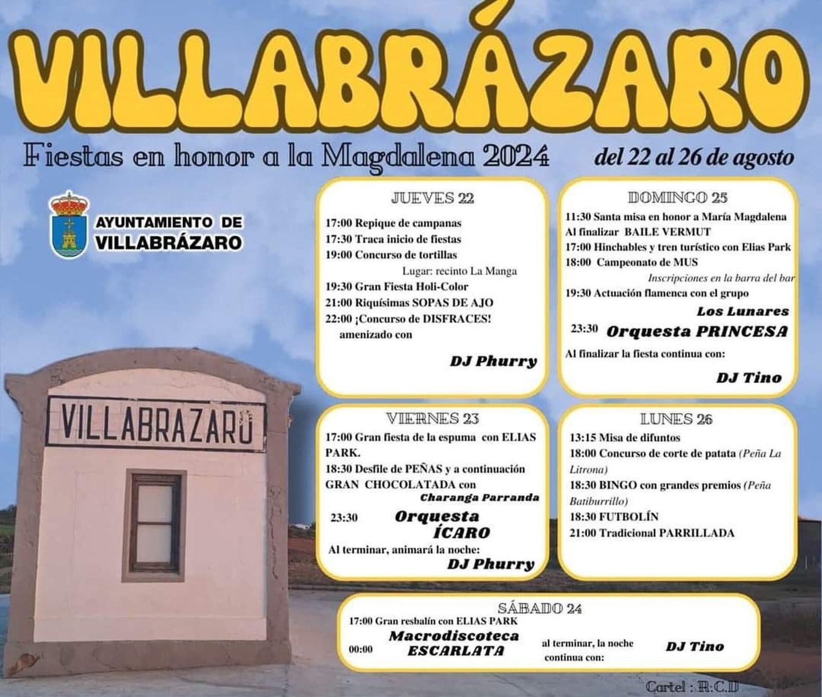 Programa de las fiestas patronales de Villabrázaro 2024.