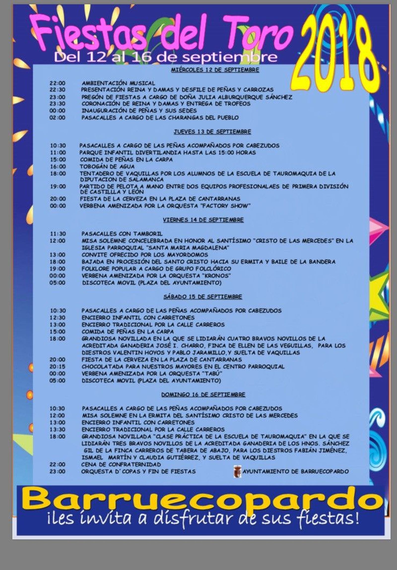 Fiestas del Toro 2018 de Barruecopardo