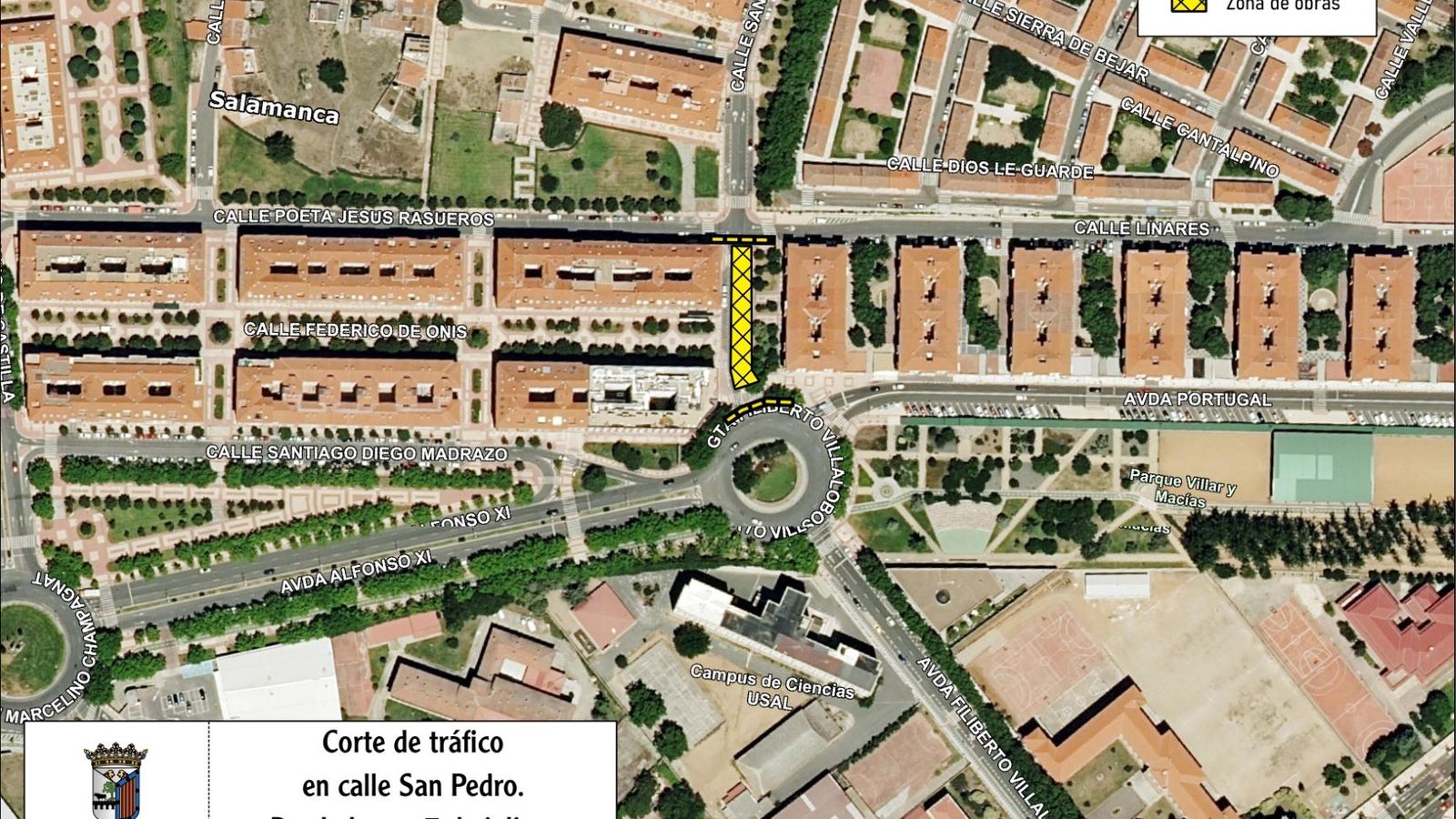 Corte de tráfico calle San Pedro