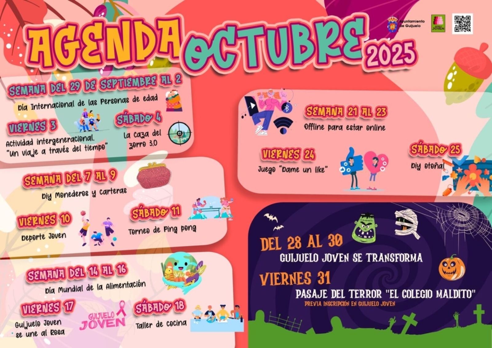 El Centro Joven de Guijuelo presenta una agenda de octubre marcada por la creatividad, la convivencia y Halloween