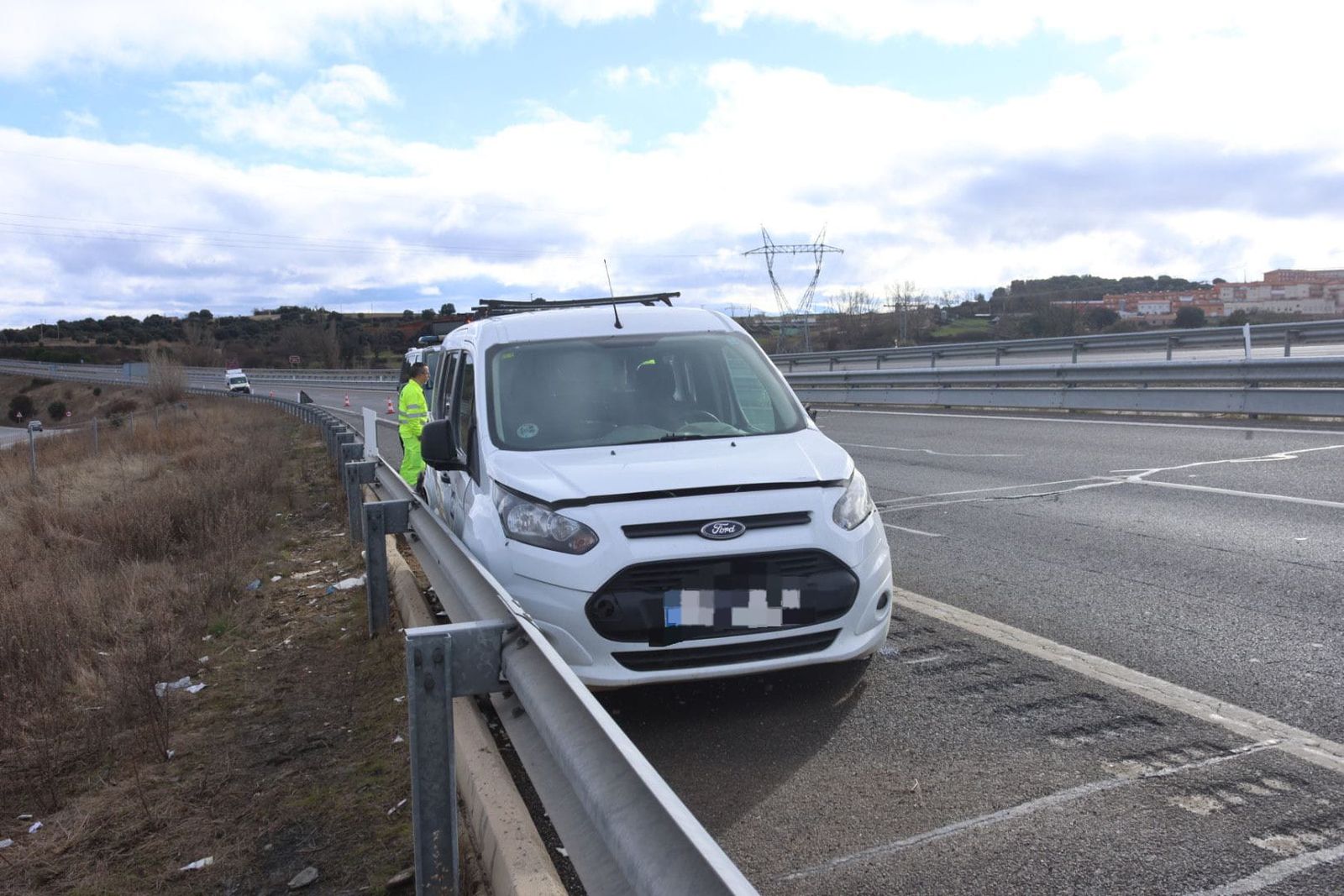 Accidente entre un camión y una furgoneta en Guijuelo