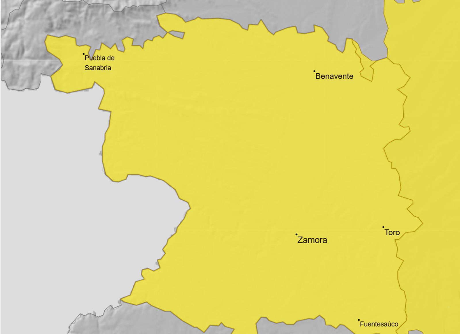 AEMET volverá a activar el aviso amarillo en Zamora