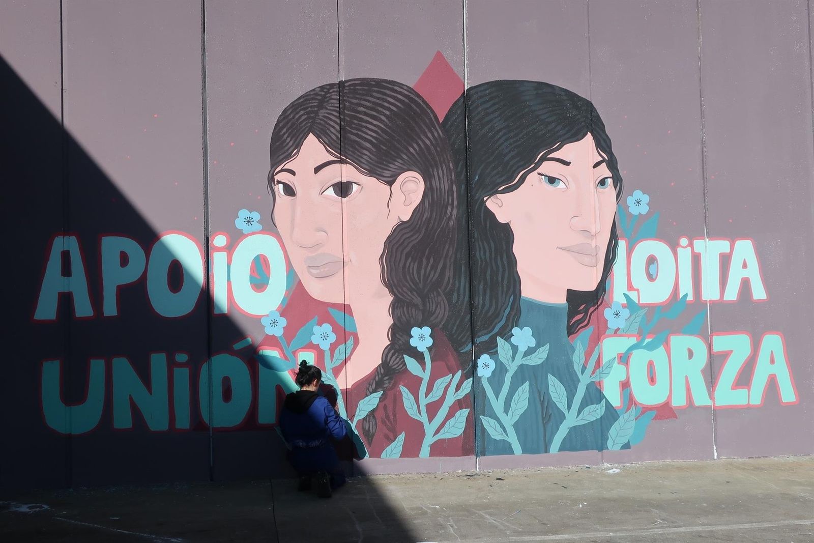 Mural realizado por las internas de la prisión de A Lama contra la violencia de género. - INSTITUCIONES PENITENCIARIAS - Archivo