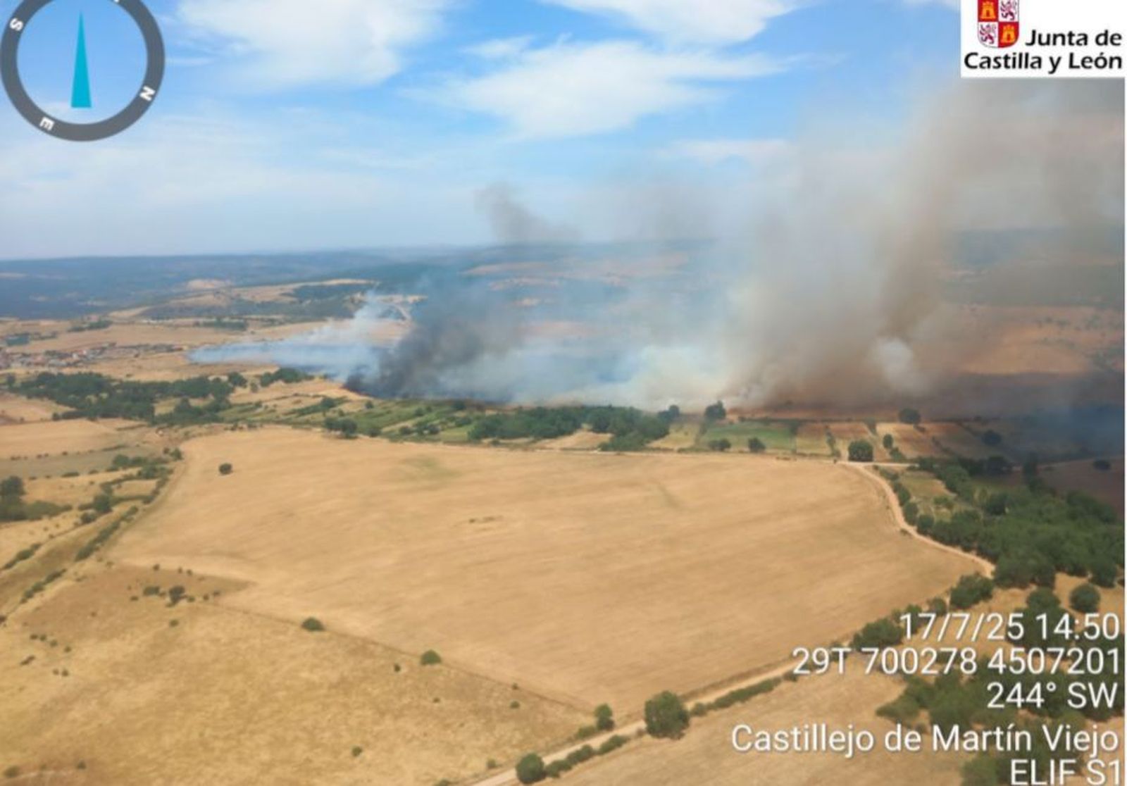Incendio forestal en Castillejo de Martín Viejo