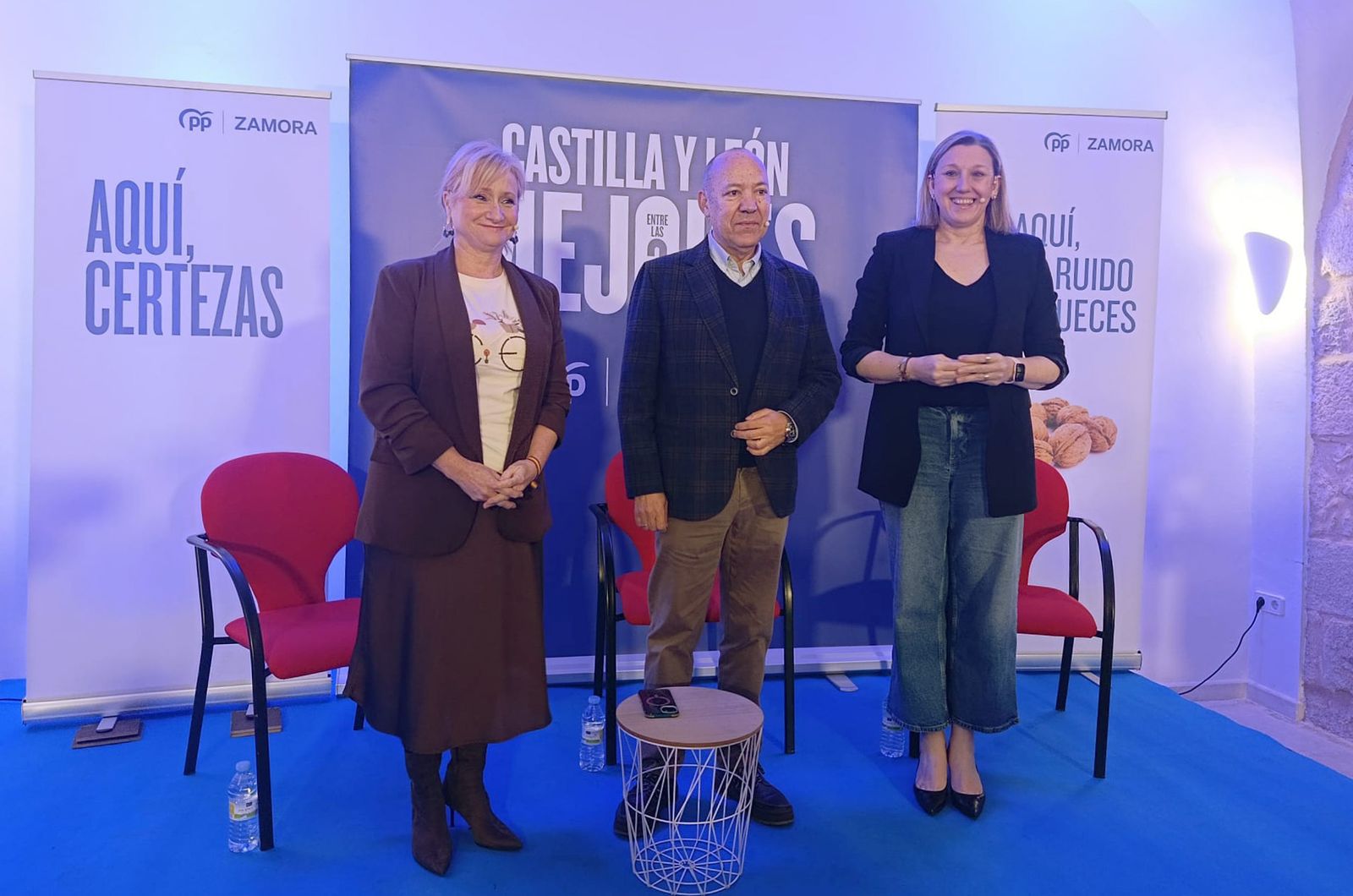 Leticia García, José María Barrios e Isabel Blanco en el acto sectorial del Tercer Sector este viernes