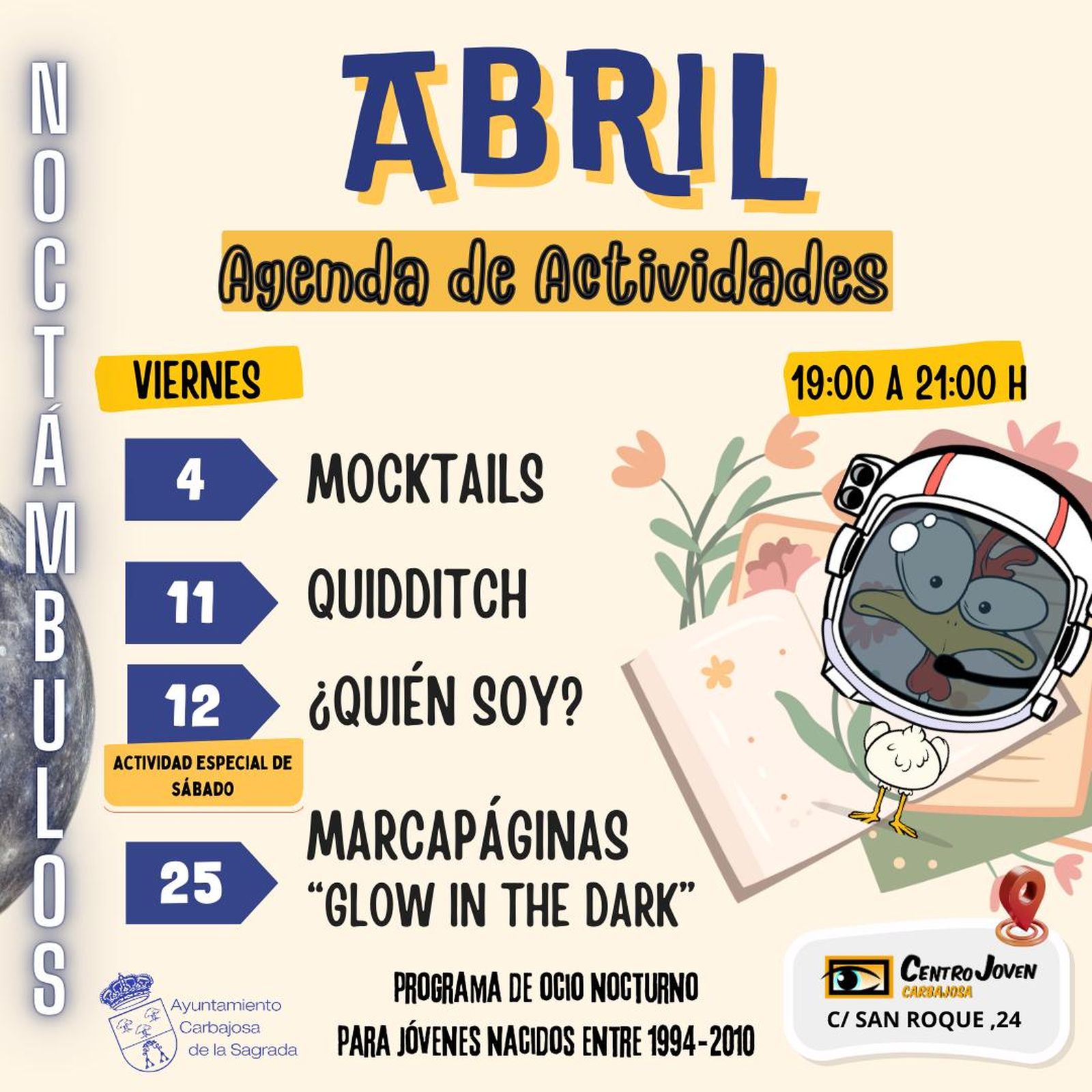 Agenda Noctámbulos abril