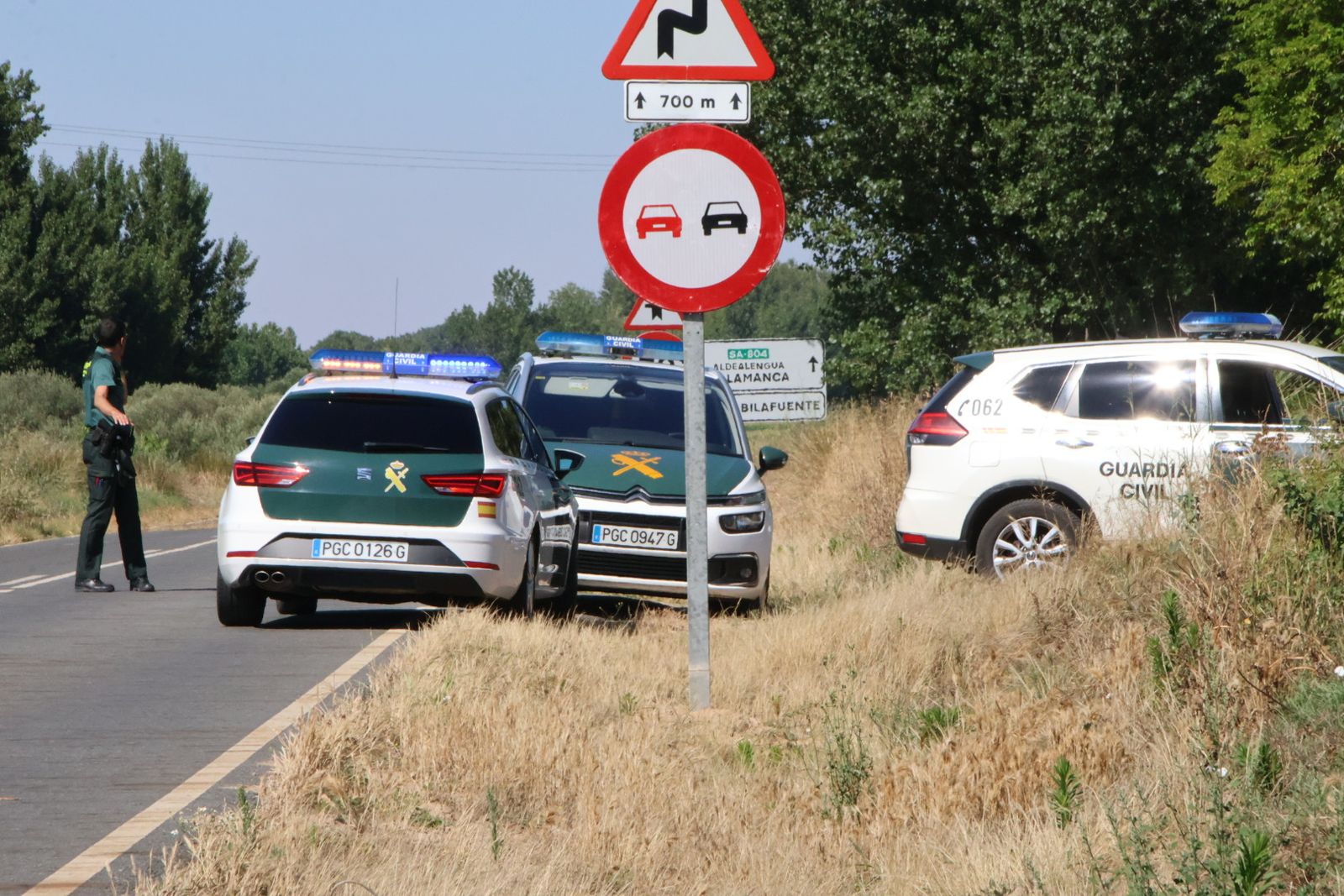 Guardia Civil en la carretera de Aldearrubia