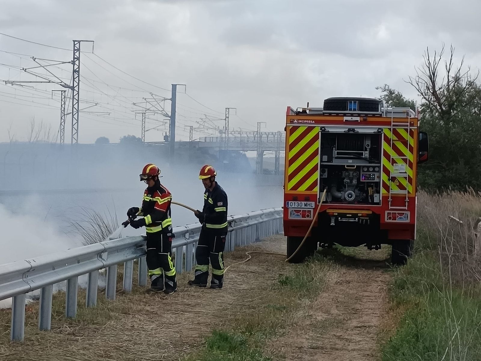 Imagen del incendio en la N-122
