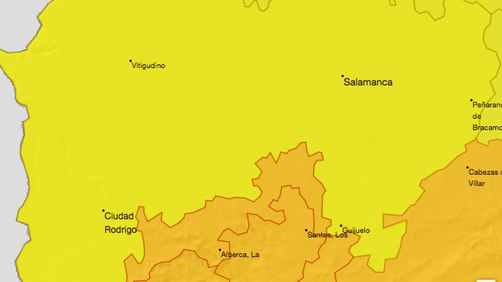 La provincia de Salamanca, en alerta amarilla y naranja