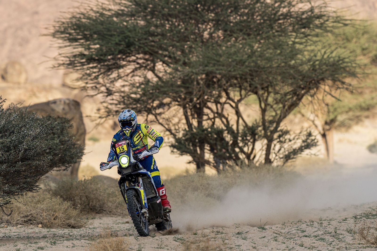 Lorenzo Santolino, con opciones de estar entre los cinco primeros del Dakar.