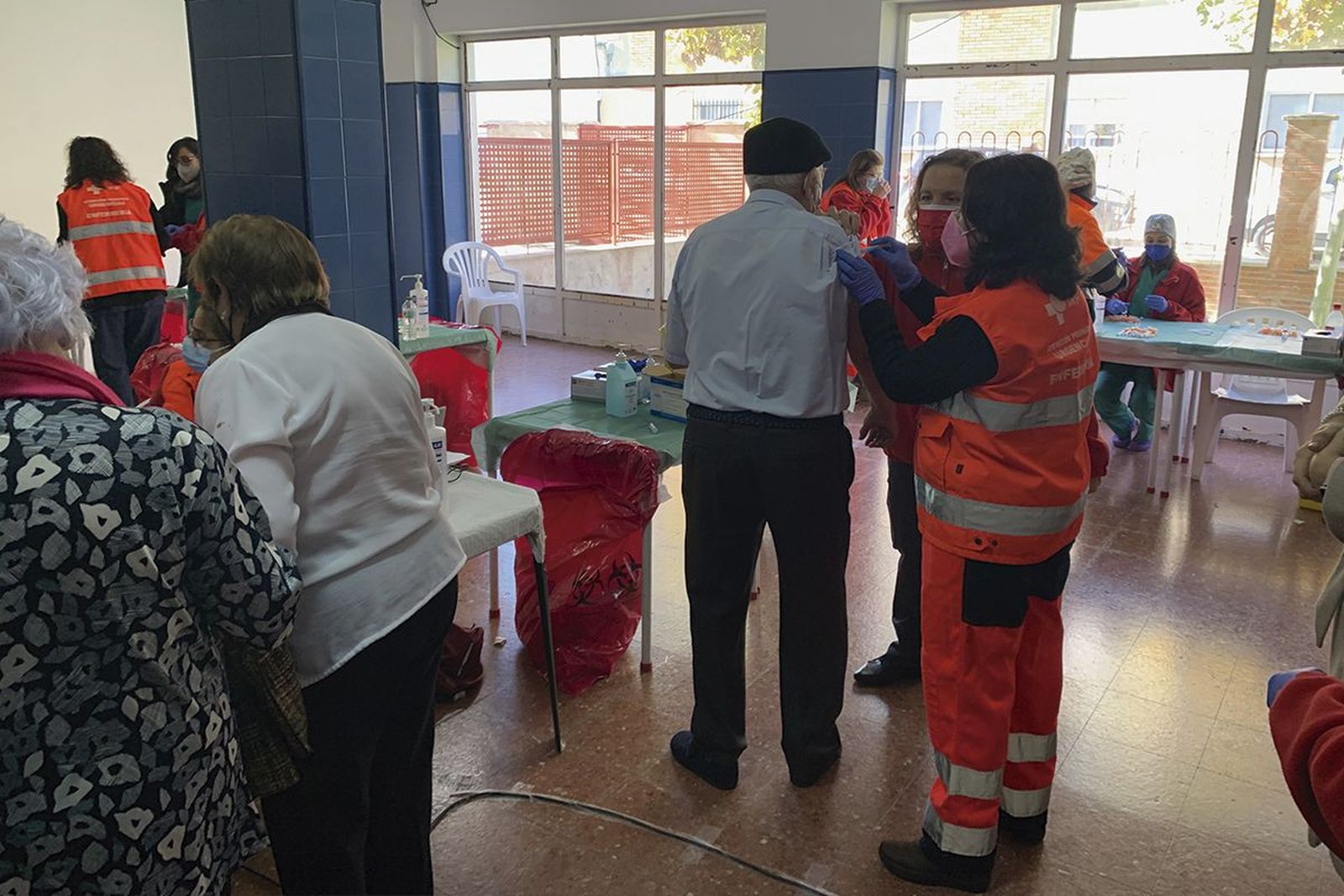 Vacunación en el colegio comarcal de Peñaranda