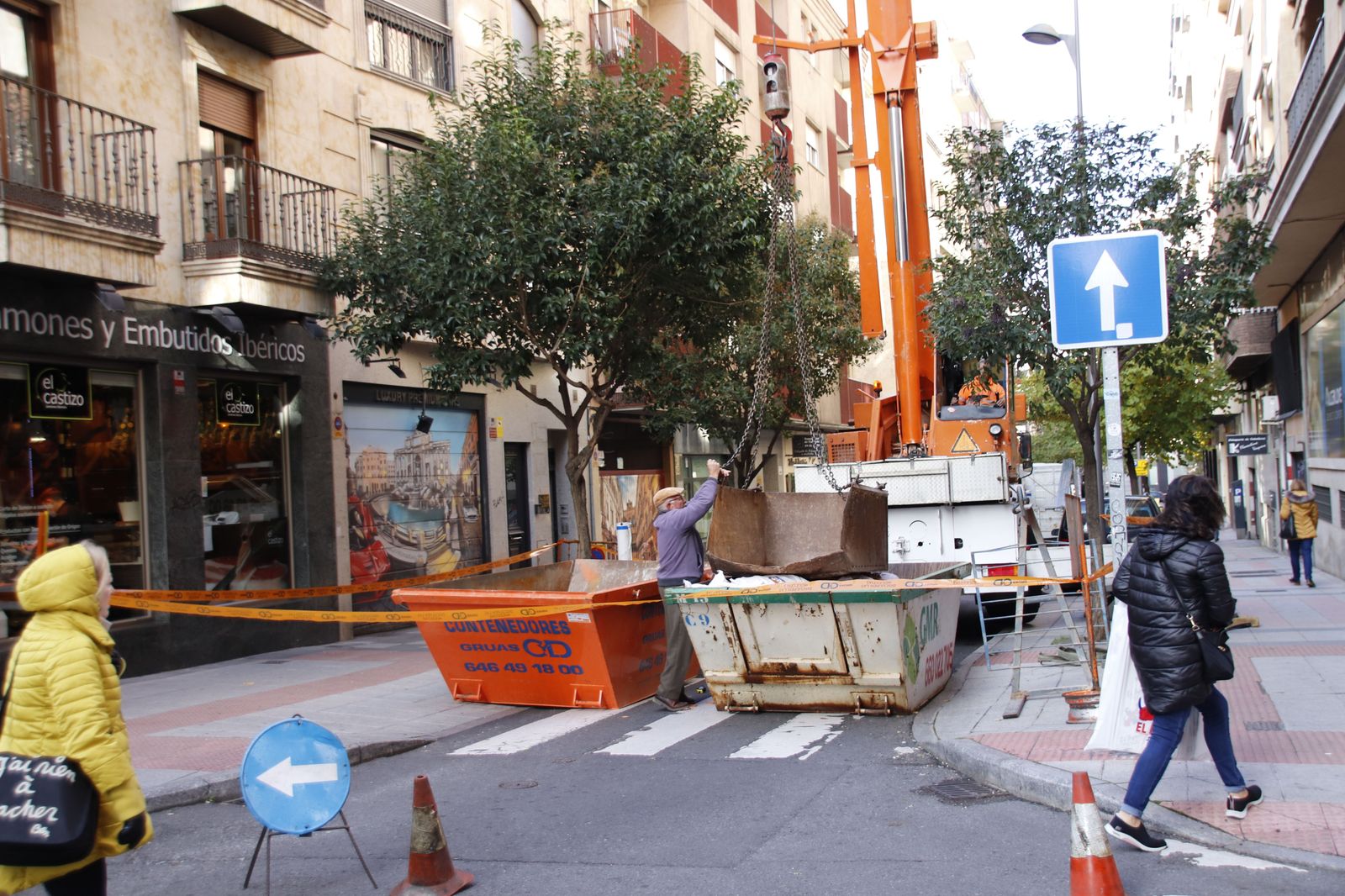 Obras, calles cortadas