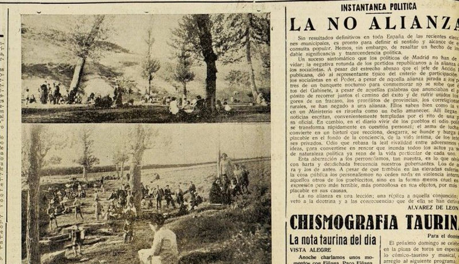Lunes de Aguas. Imagen publicada en El Adelanto en 19331