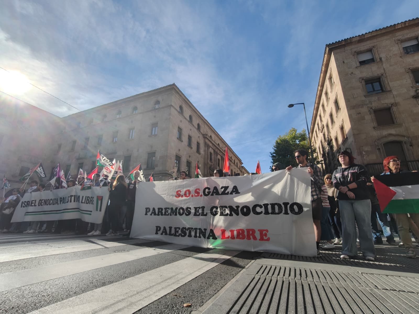 Manifestación por Palestina en Gran Vía