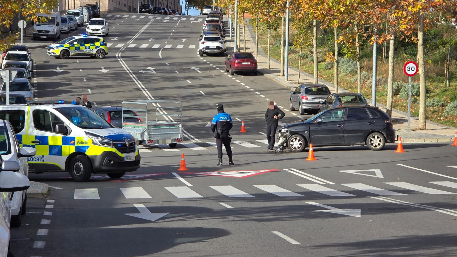 Accidente en la calle Hermanas Fidalgo Morales