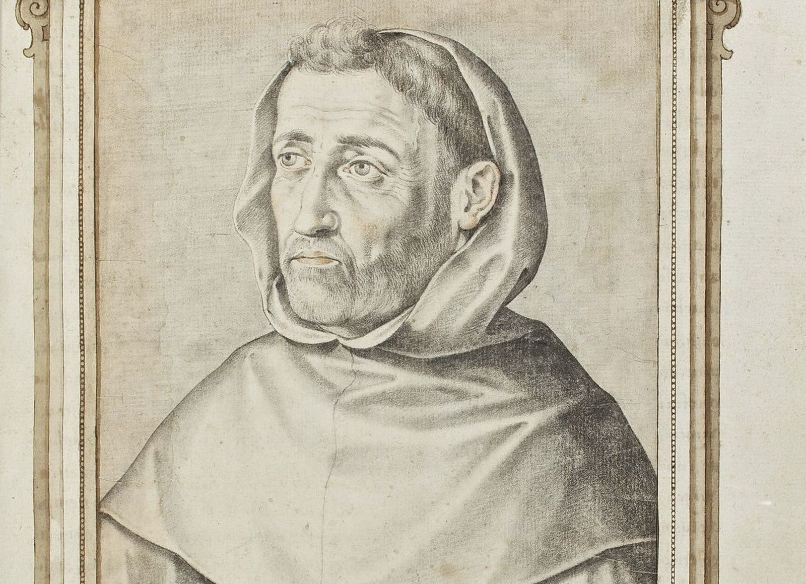 Fray Luis de León,  dibujado en1598 por Francisco Pacheco