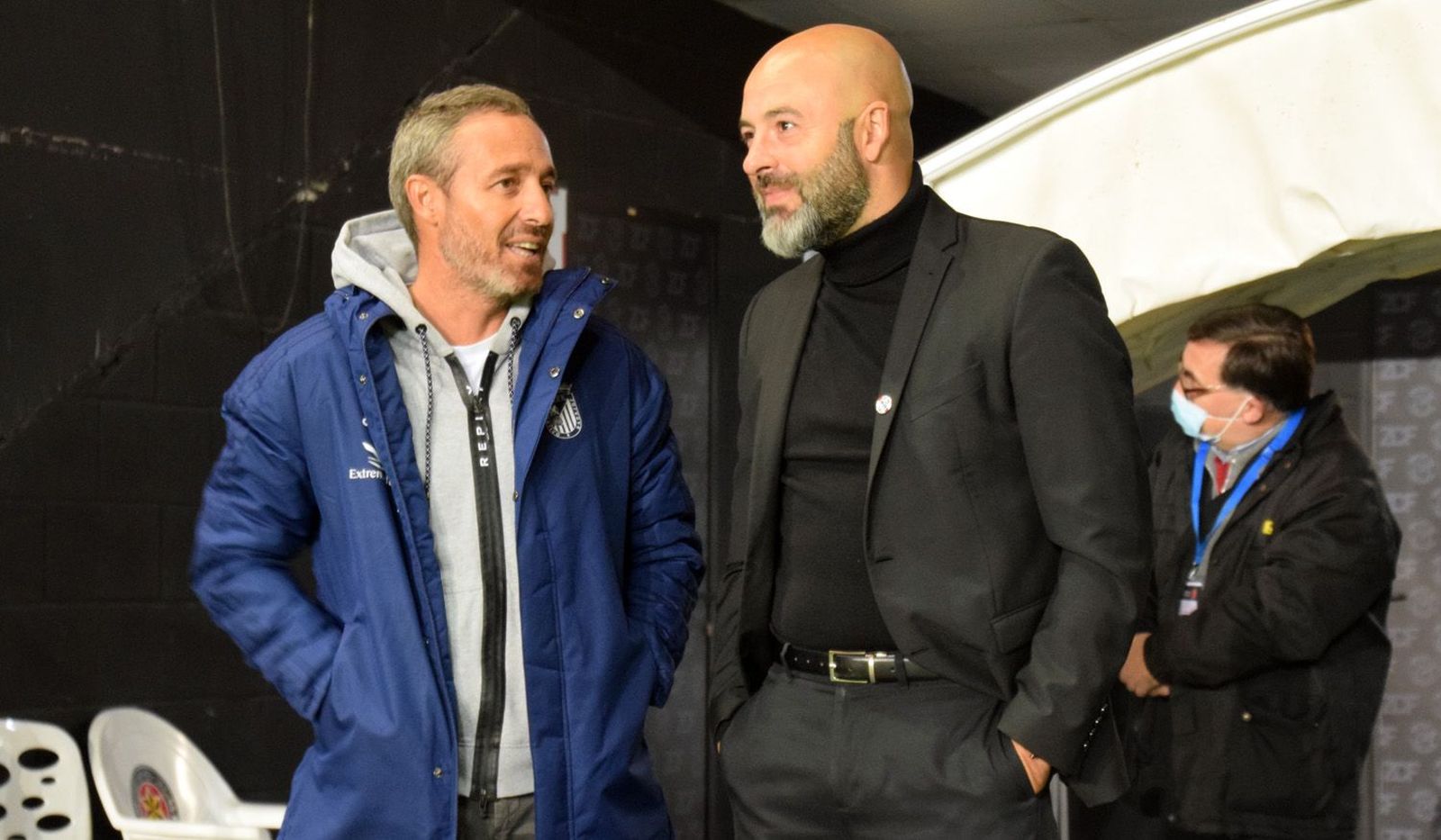 Cano y David Movilla antes del duelo