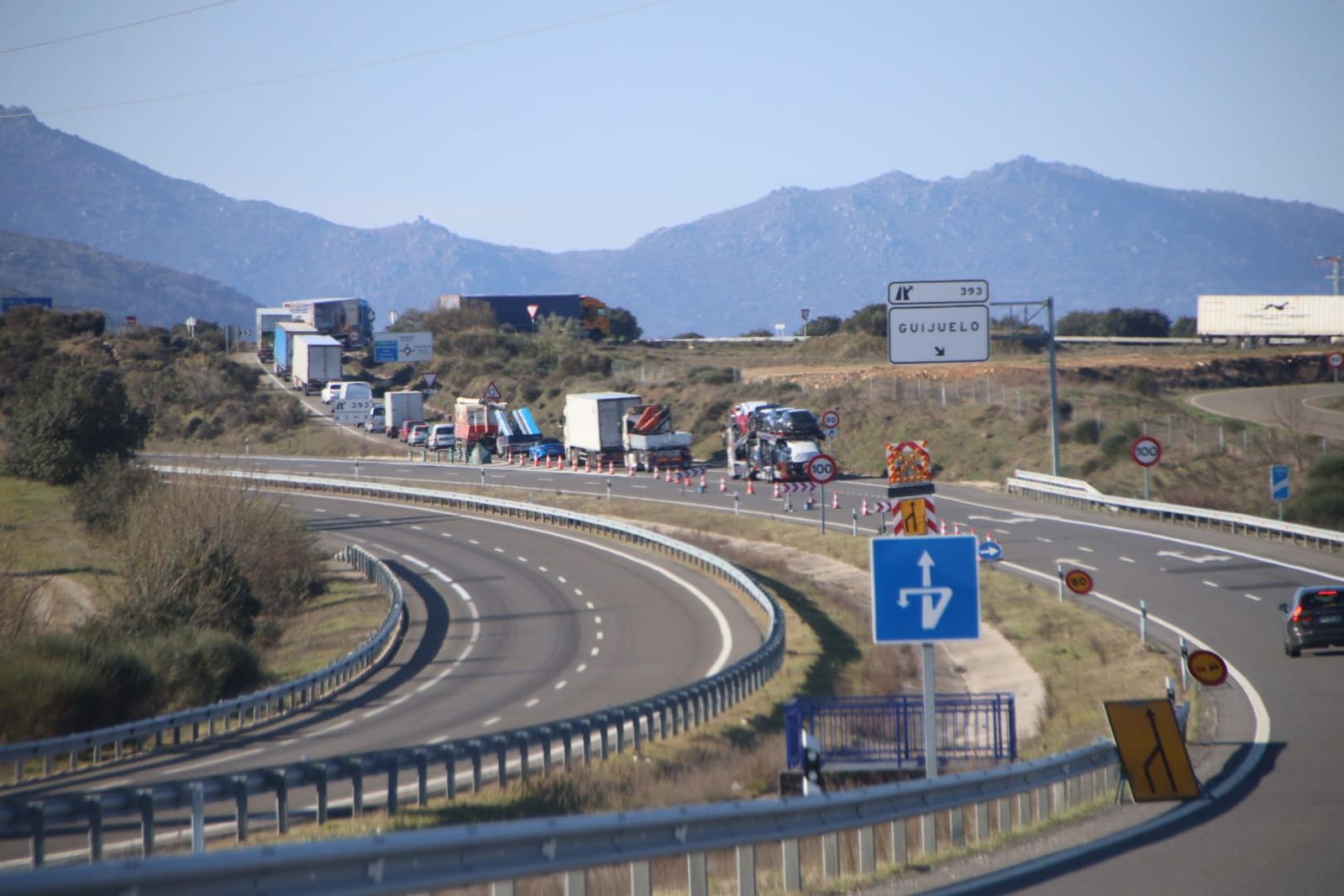 Situación de las carreteras por el corte de la A-66 y la N-630 entre Guijuelo y Béjar