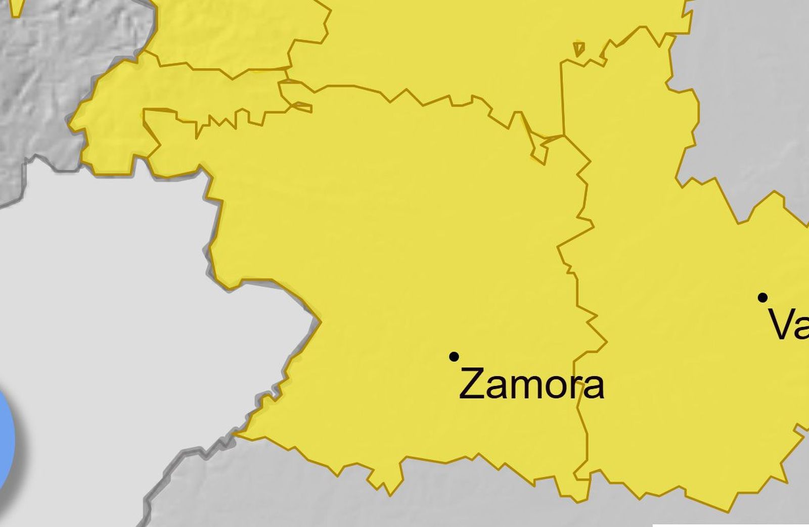 Aviso amarillo por lluvias y tormentas en Zamora