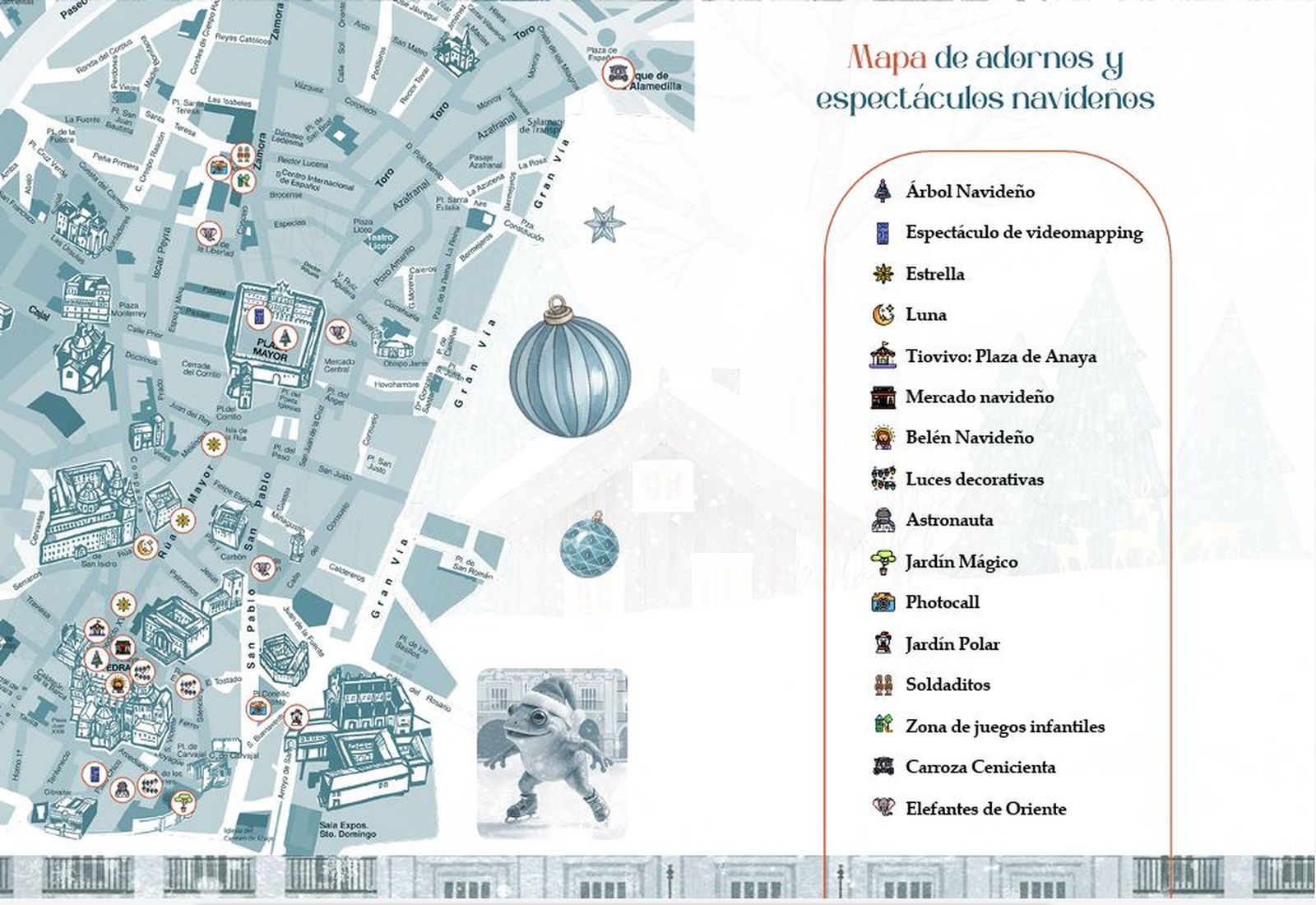 Mapa de adornos y espectáculos navideños en Salamanca