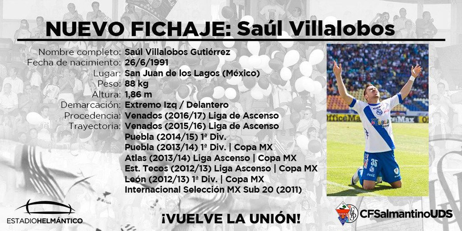 Saúl Villalobos completa el repóker mexicano en el Salmantino