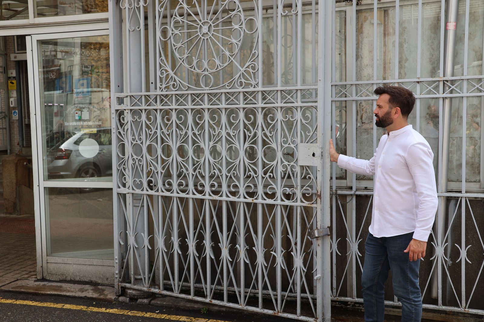 David Gago, durante el cierre del Mercado de Abastos en la mañana de este sábado