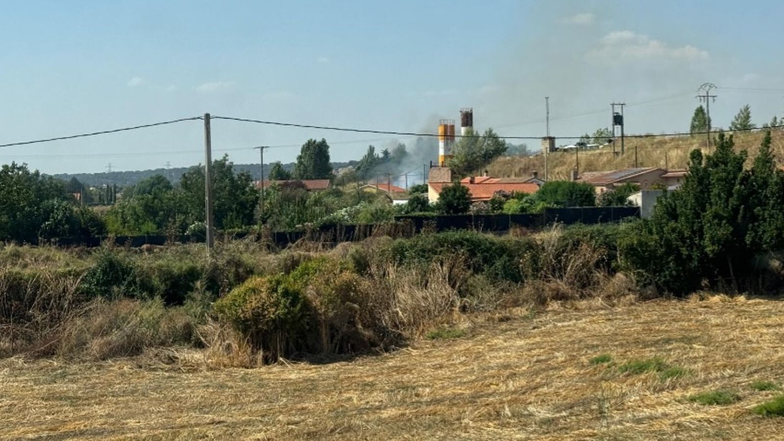 Incendio de pasto en la zona de la cuesta de Santa Cruz en Ciudad Rodrigo